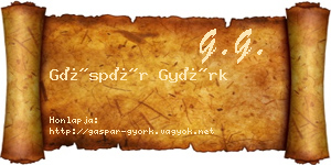 Gáspár Györk névjegykártya